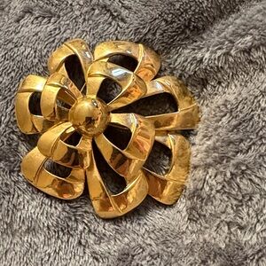 Vintage Trifari Large Gold Brooch